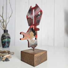Load image into Gallery viewer, "Folk Art Totem Deer" Metal sculpture