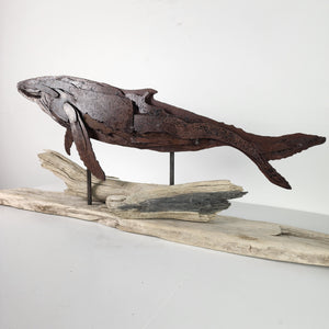 "Winston"  abstract whale metal art sculpture