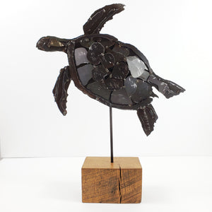 "Sea Turtle" metal art sculpture