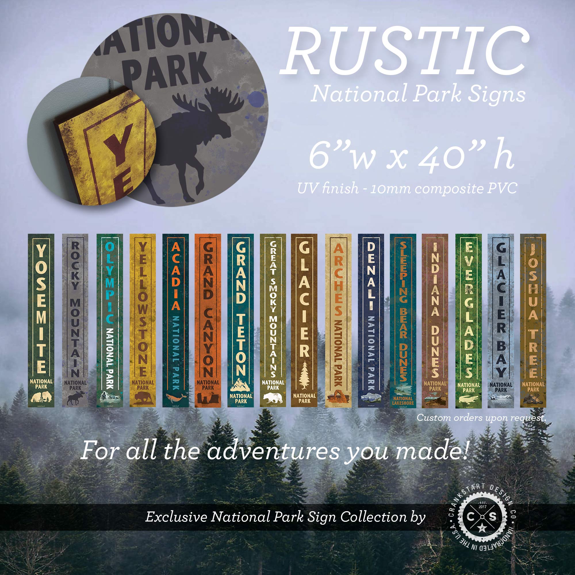 Rustic National Park Signs – CrankStart Design Co.